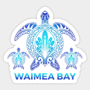 Vintage Waimea Bay North Shore Oahu Hawaii Ocean Blue Sea Turtle Souvenirs Sticker